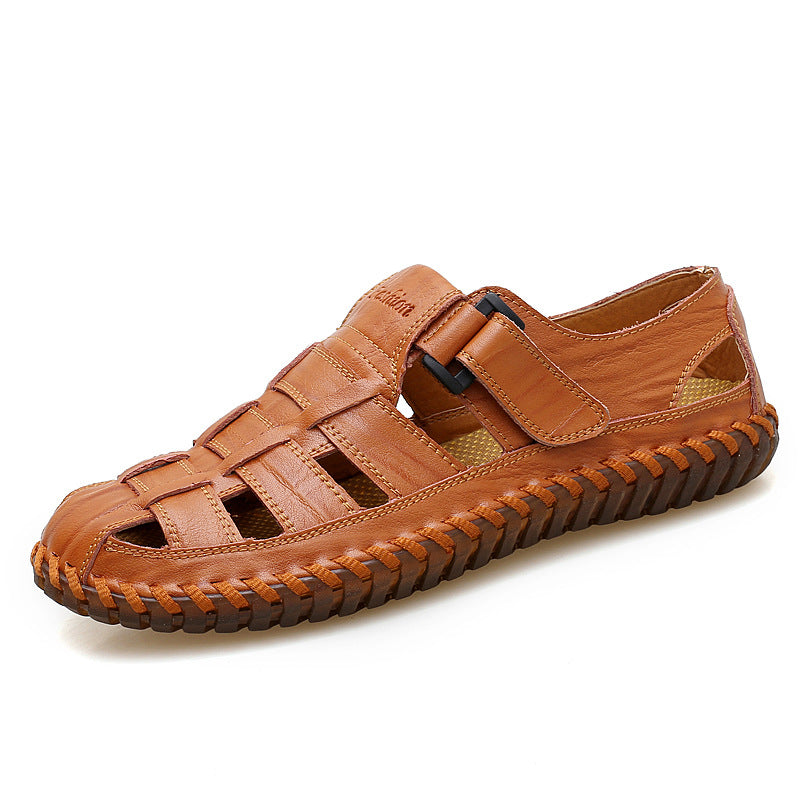 Herren Komfortable Leder-Sandalen mit individuell anpassbarem Riemen