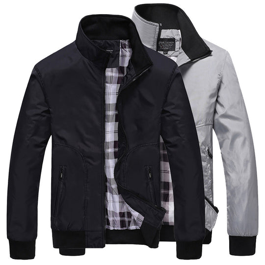 Herren Kurzblouson mit kariertem Innenfutter, Stehkragen und Reißverschlusstaschen Shop Nory