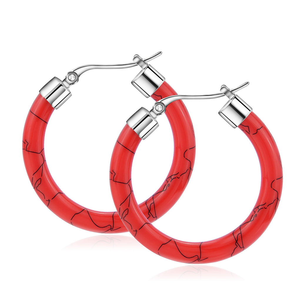 Damen Creolen aus hochwertigem Edelstahl mit einzigartigem, farbigem Design Shop Nory