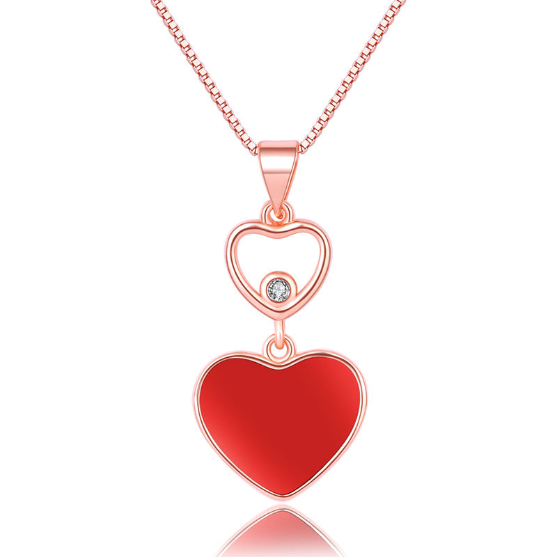 Damen Herzanhänger-Halskette mit funkelndem Zirkonia und elegantem Design Shop Nory