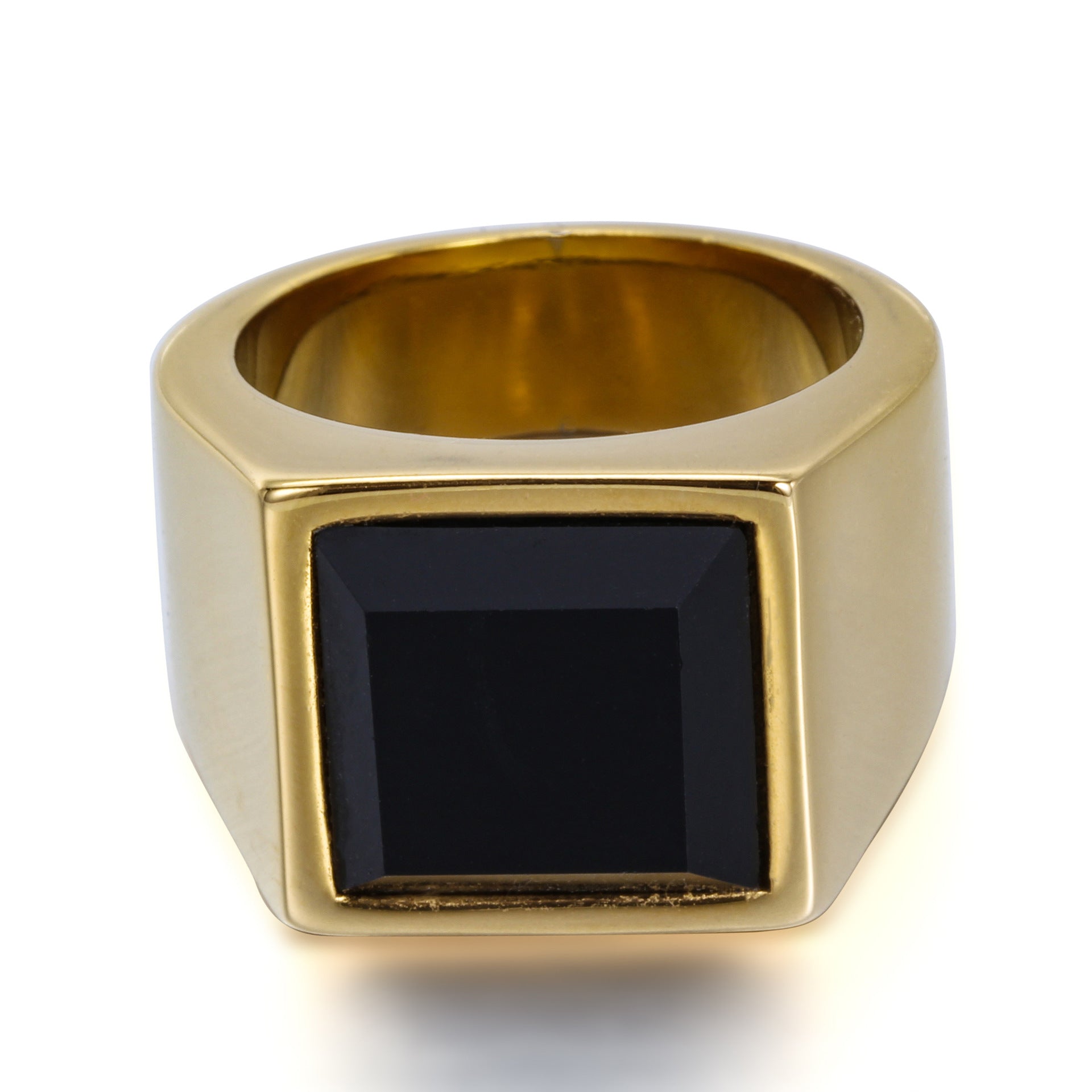 Herren Ring mit quadratischem Onyxstein und modernem Design Shop Nory