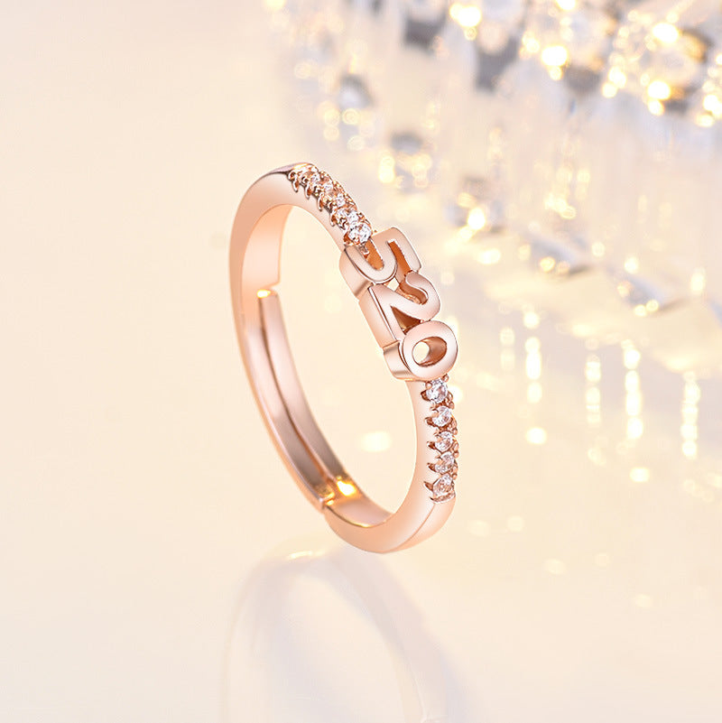 Damenring mit modernem Ziffern-Design und funkelnden Zirkonia Shop Nory