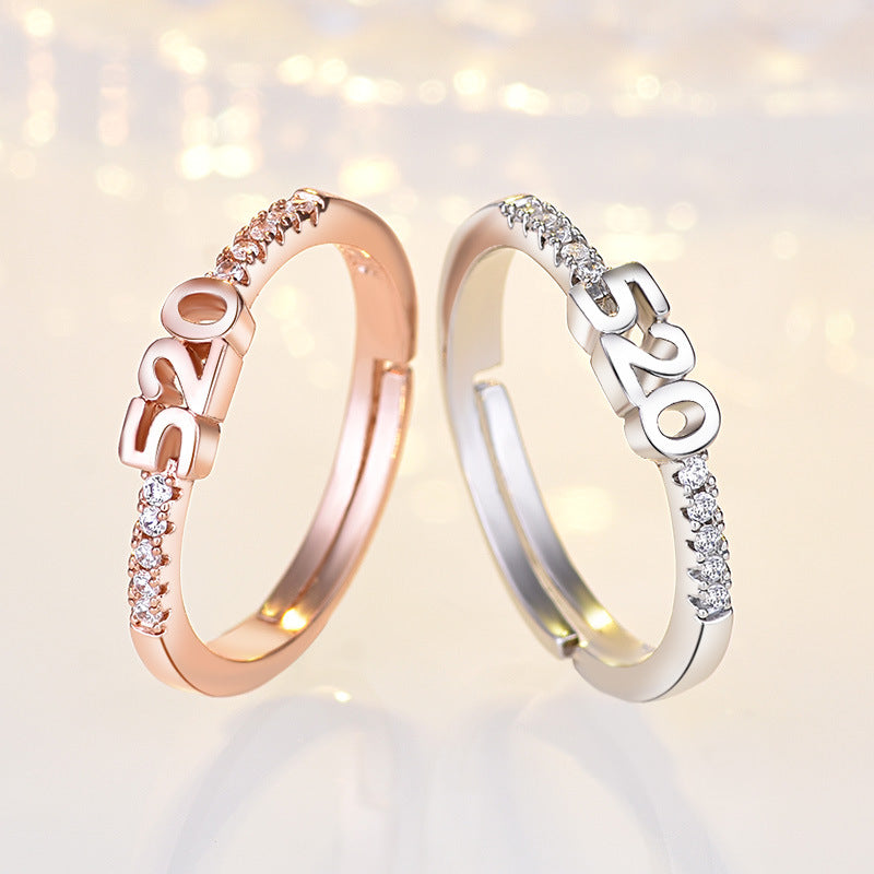 Damenring mit modernem Ziffern-Design und funkelnden Zirkonia Shop Nory