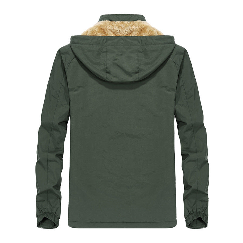 Herren Softshell-Outdoorjacke mit Teddy-Innenfutter, winddicht und Kapuze Shop Nory