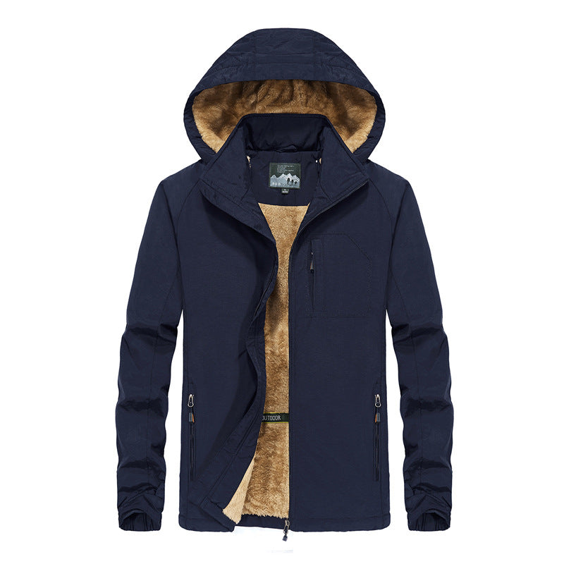 Herren Softshell-Outdoorjacke mit Teddy-Innenfutter, winddicht und Kapuze Shop Nory