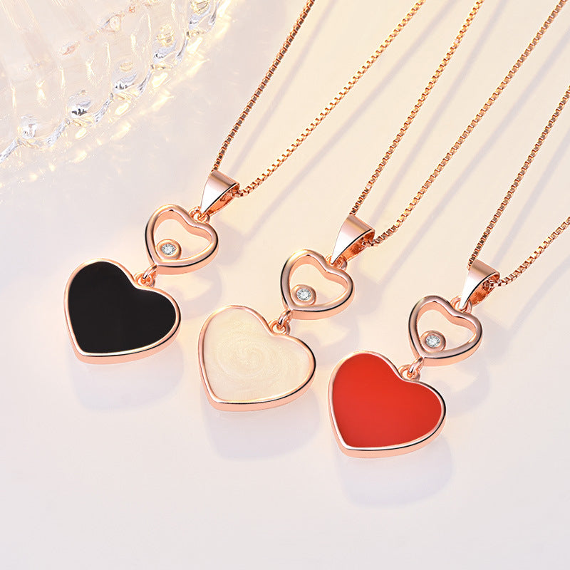 Damen Herzanhänger-Halskette mit funkelndem Zirkonia und elegantem Design Shop Nory