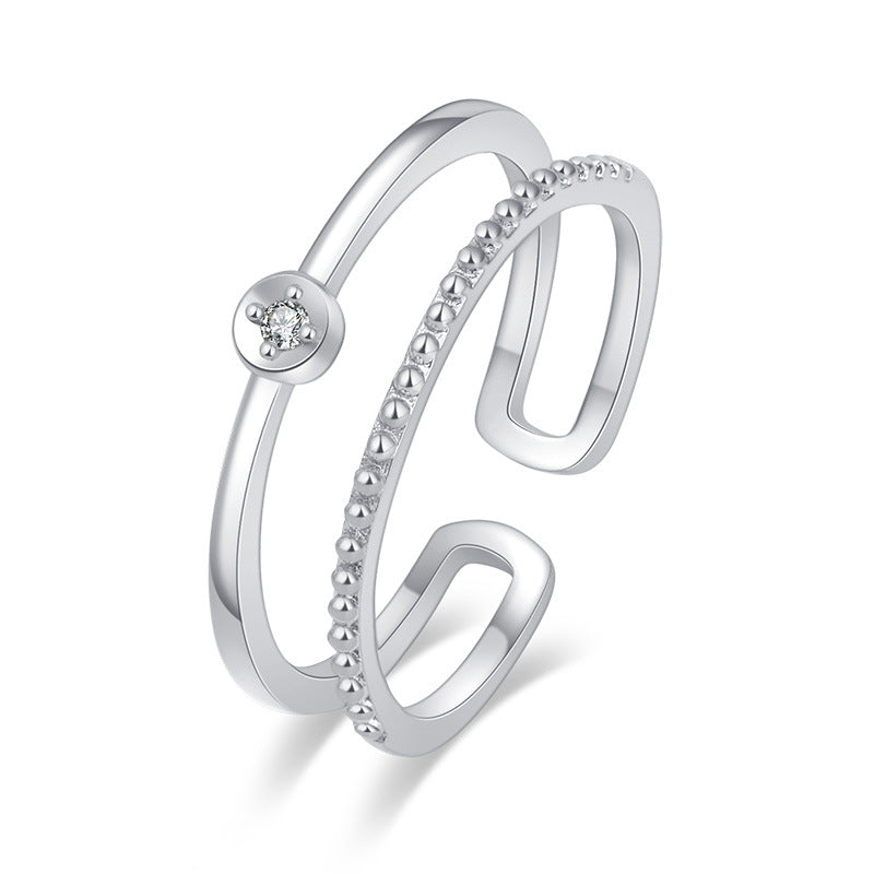 Damen Offener Ring mit elegantem Zirkonia-Besatz und modernem Design Shop Nory