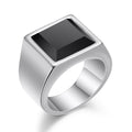 Herren Ring mit quadratischem Onyxstein und modernem Design Shop Nory