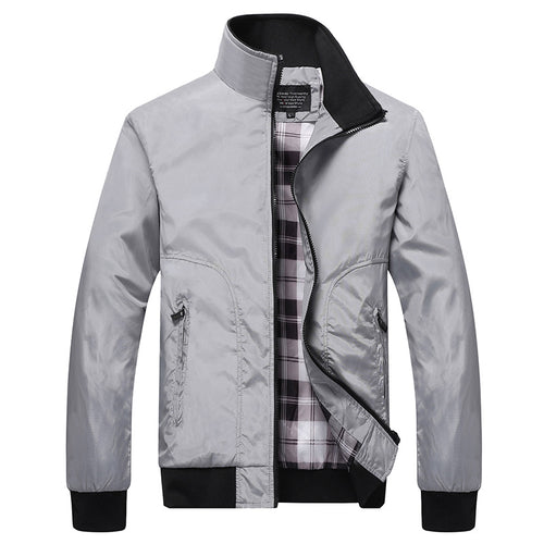 Herren Kurzblouson mit kariertem Innenfutter, Stehkragen und Reißverschlusstaschen Shop Nory