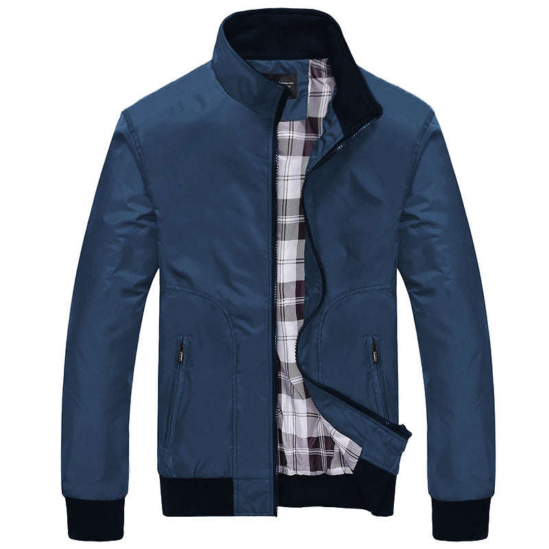 Herren Kurzblouson mit kariertem Innenfutter, Stehkragen und Reißverschlusstaschen Shop Nory