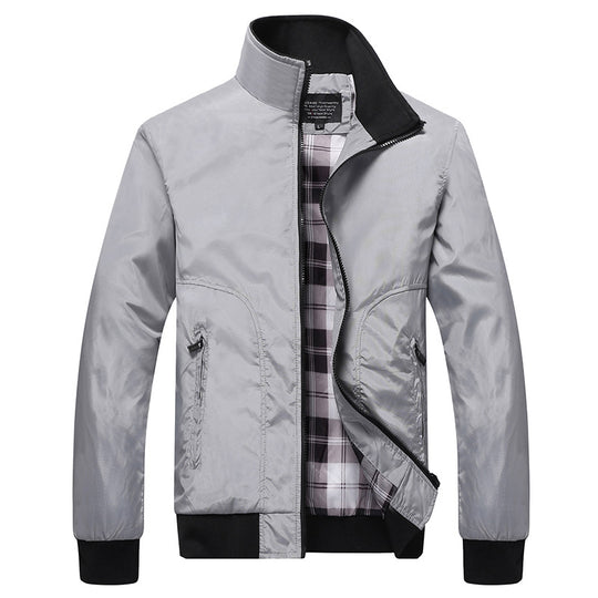 Herren Kurzblouson mit kariertem Innenfutter, Stehkragen und Reißverschlusstaschen Shop Nory