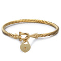 Damen Armreif mit Herzschloss und elegante Zwirnstruktur Shop Nory