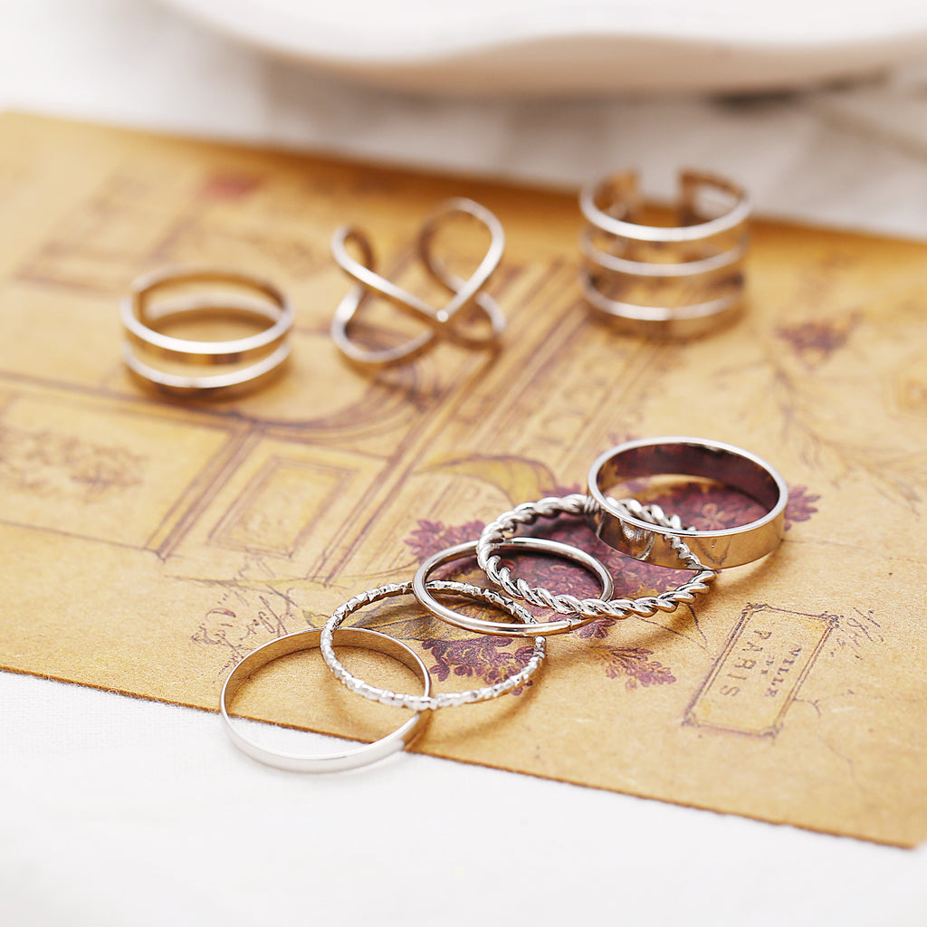 Damen Ring-Set mit kreativen und funkelnden Designs Shop Nory