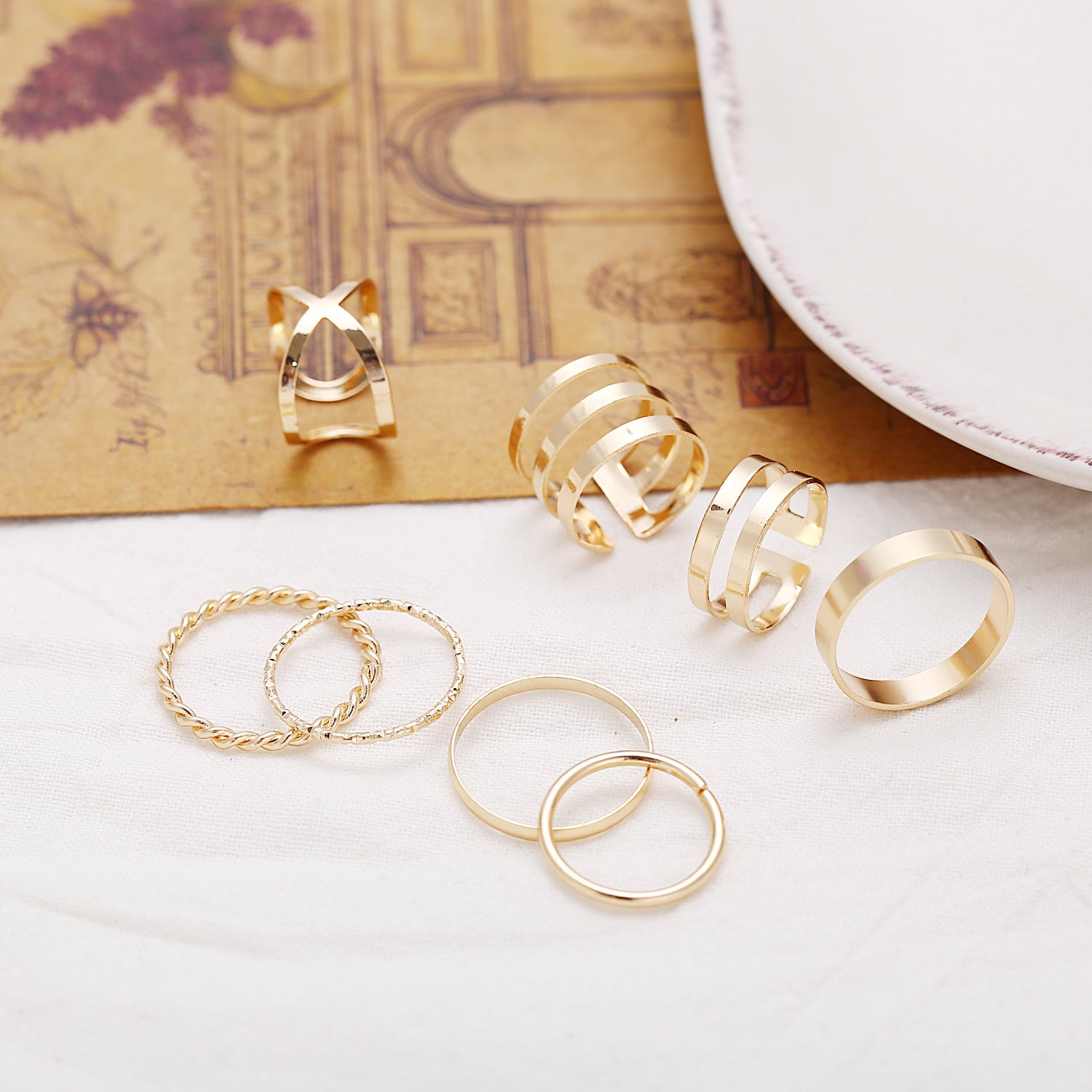 Damen Ring-Set mit kreativen und funkelnden Designs Shop Nory