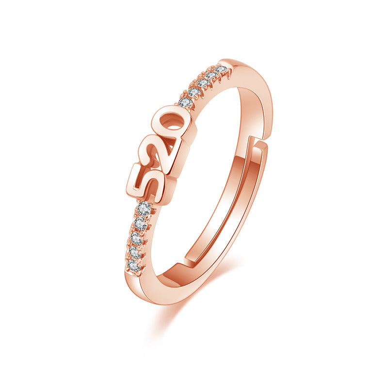 Damenring mit modernem Ziffern-Design und funkelnden Zirkonia Shop Nory
