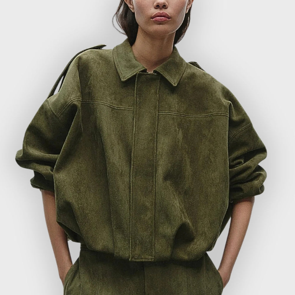 Wildleder Übergroße Warme Lederjacke