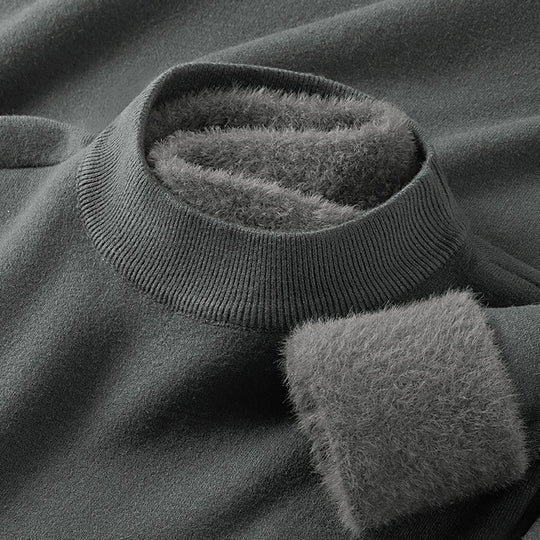 Herren-Pullover mit Stehkragen aus Modal-Wollmischung