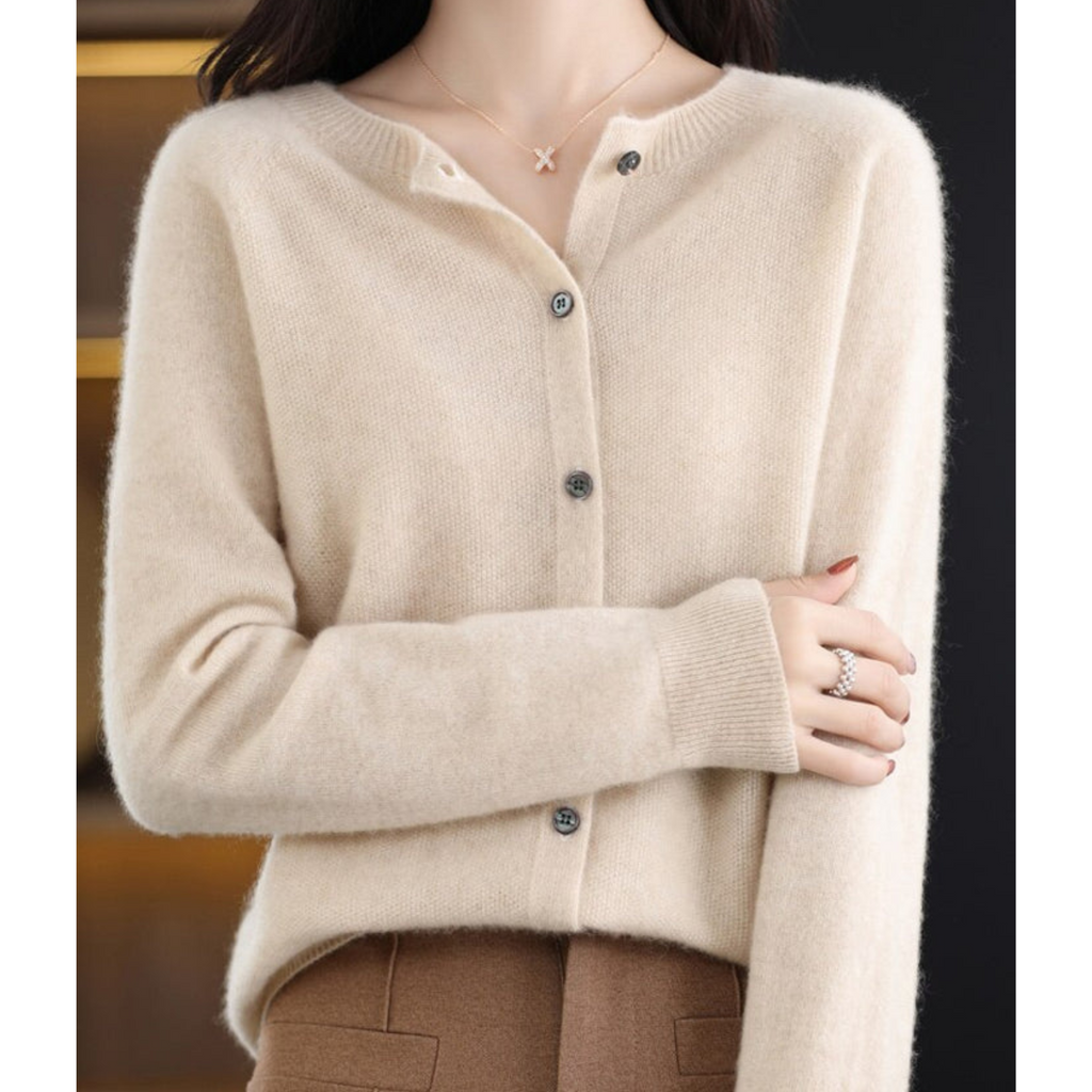 ShopNory |Damen O-Ausschnitt Strickjacke Pullover