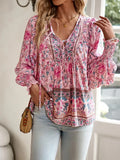 Blumenbluse Mit Langen Ärmeln Für Damen