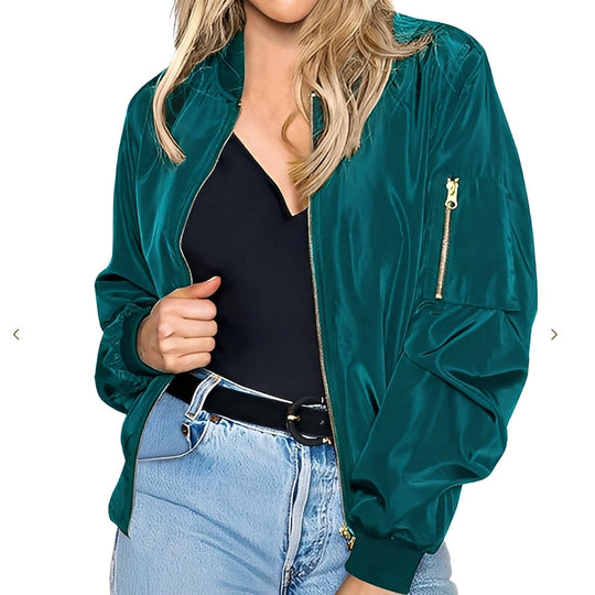 Lässige Bomberjacke im Retro-Stil für Frauen