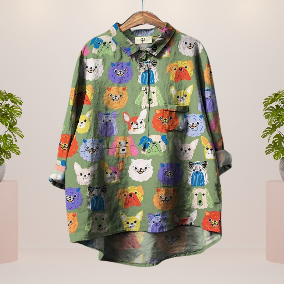 ShopNory | Exklusives Damenhemd mit Kunstdruck