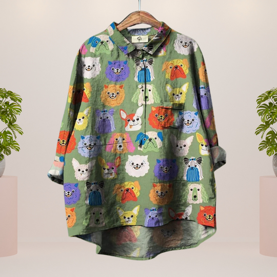 ShopNory | Exklusives Damenhemd mit Kunstdruck
