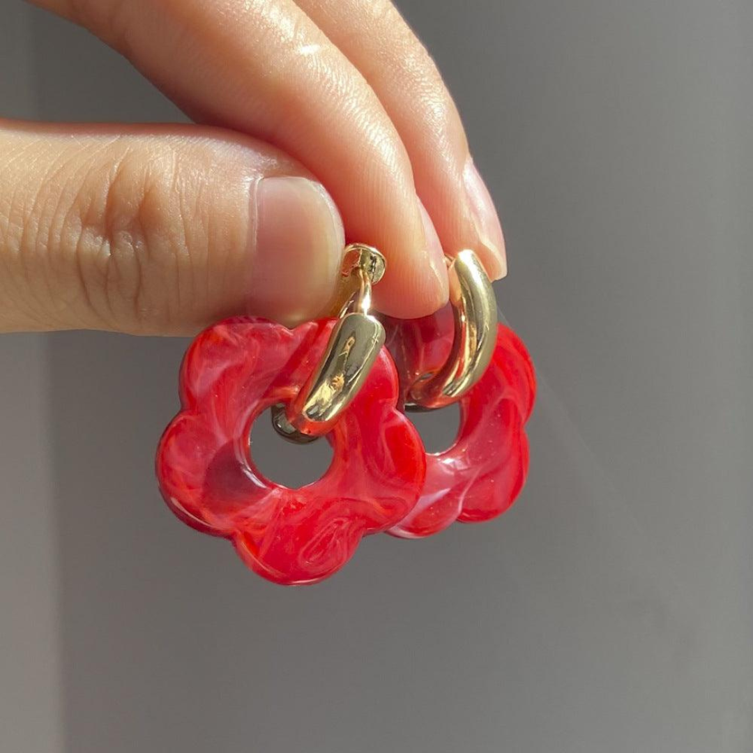 Goldvergoldete Blumen-Ohrringe - Valeria | Shop Nory