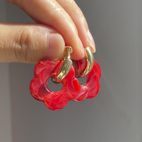 Goldvergoldete Blumen-Ohrringe - Valeria | Shop Nory