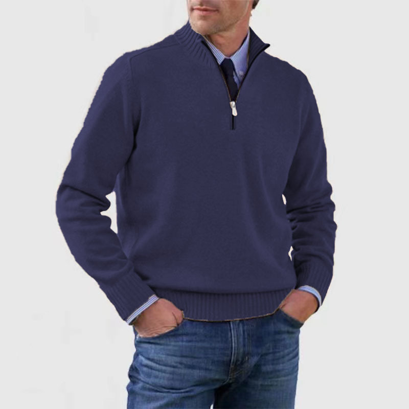 Herrenpullover Mit Halbem Reißverschluss