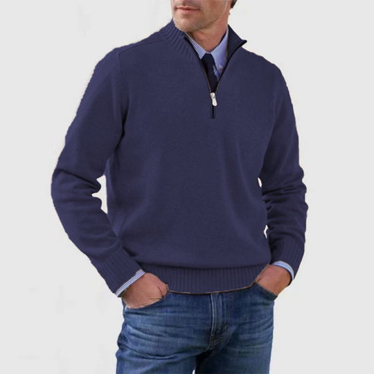 Herrenpullover Mit Halbem Reißverschluss