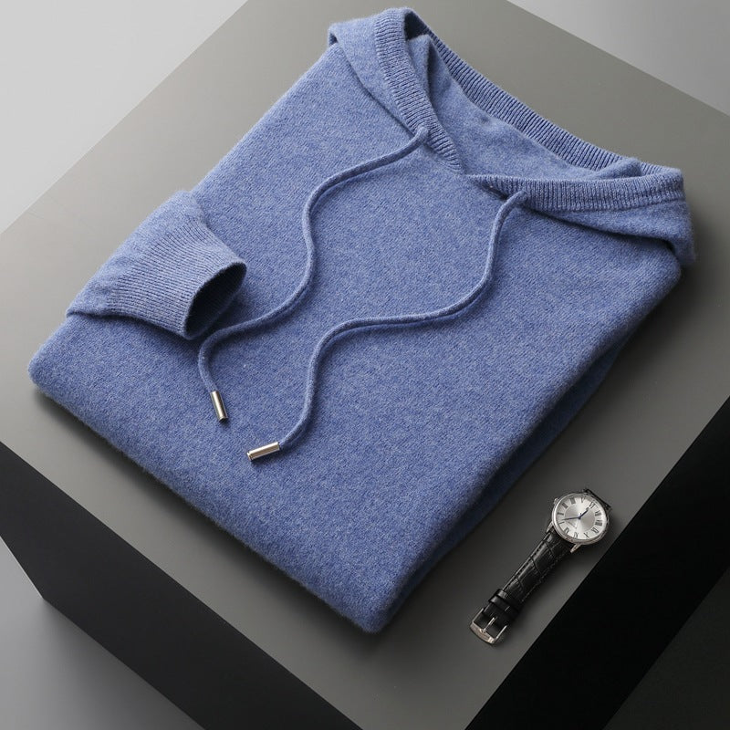 Herren-Kapuzenpullover aus Kaschmir-Wolle-Mix