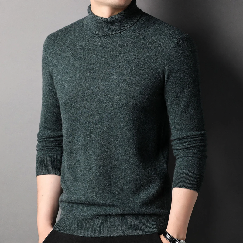 Herren-Wollpullover, Rollkragen, klassisches Design