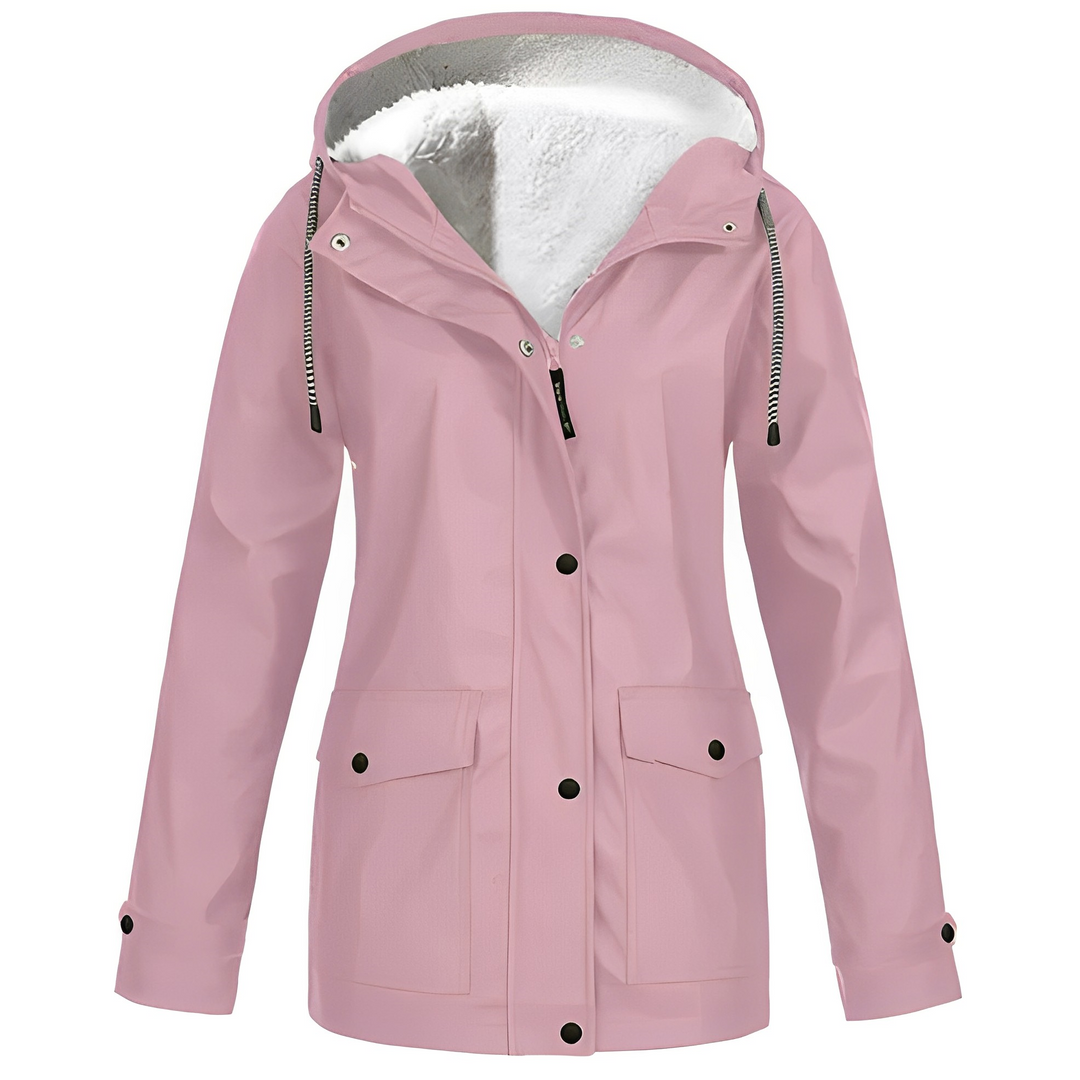 Fleecegefütterte Damen Regenjacke