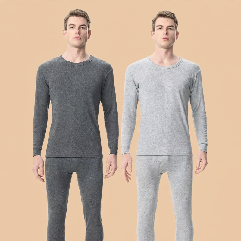 Baumwoll-Thermo-Unterwäsche-Set für Herren, 100% Baumwolle