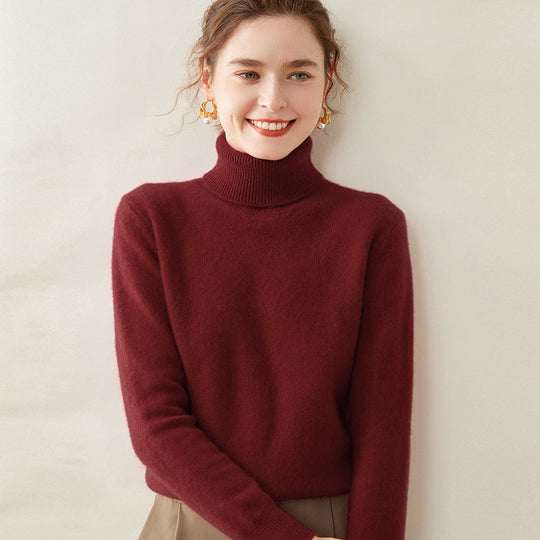 Damen Rollkragenpullover aus 100% Kaschmir, warm