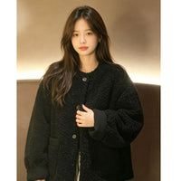 Schwarz Bubble Fleece Wildleder