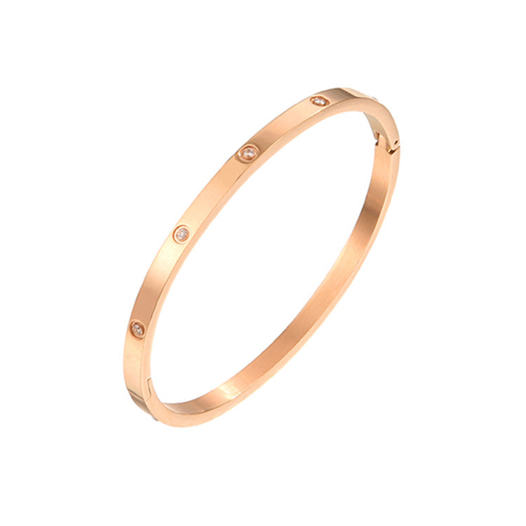 Damen eleganter Armreif aus hochwertigem Edelstahl mit funkelnden Zirkonia Shop Nory