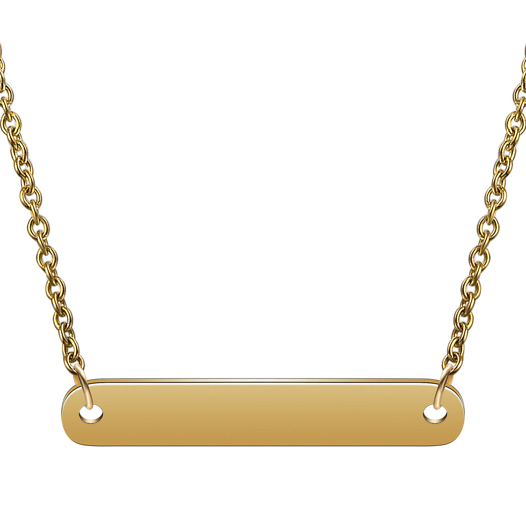 Damen personalisierte Edelstahl Halskette mit gravierbarem Anhänger Shop Nory