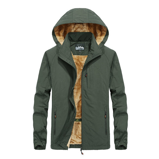 Herren Softshell-Outdoorjacke mit Teddy-Innenfutter, winddicht und Kapuze Shop Nory