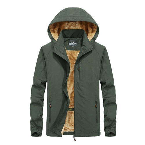 Herren Softshell-Outdoorjacke mit Teddy-Innenfutter, winddicht und Kapuze Shop Nory