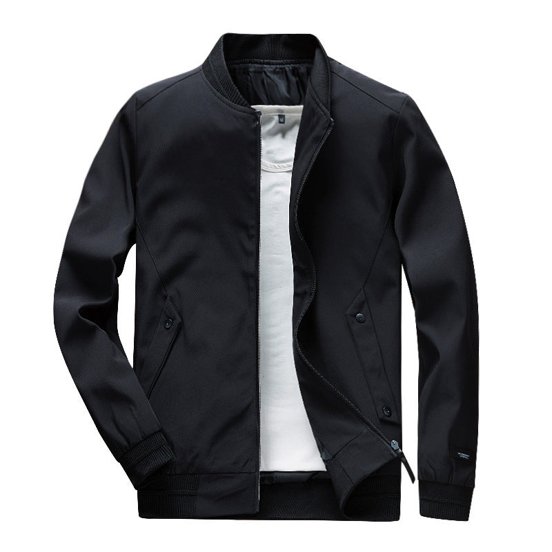 Herren Leichte Urban Bomberjacke mit Rippbündchen, Stehkragen und Druckknopftaschen Shop Nory