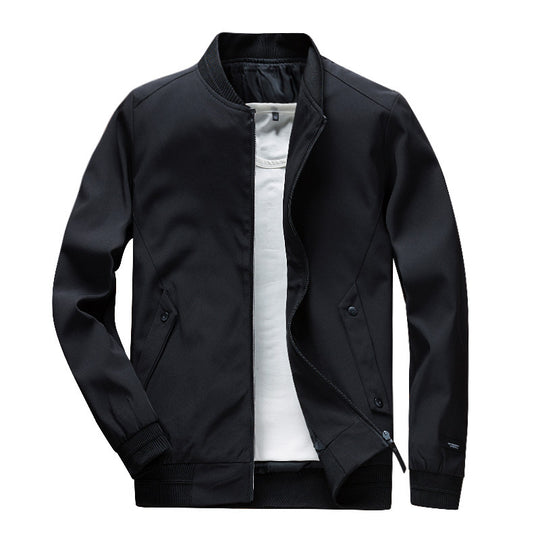 Herren Leichte Urban Bomberjacke mit Rippbündchen, Stehkragen und Druckknopftaschen Shop Nory