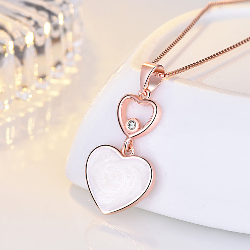 Damen Herzanhänger-Halskette mit funkelndem Zirkonia und elegantem Design Shop Nory