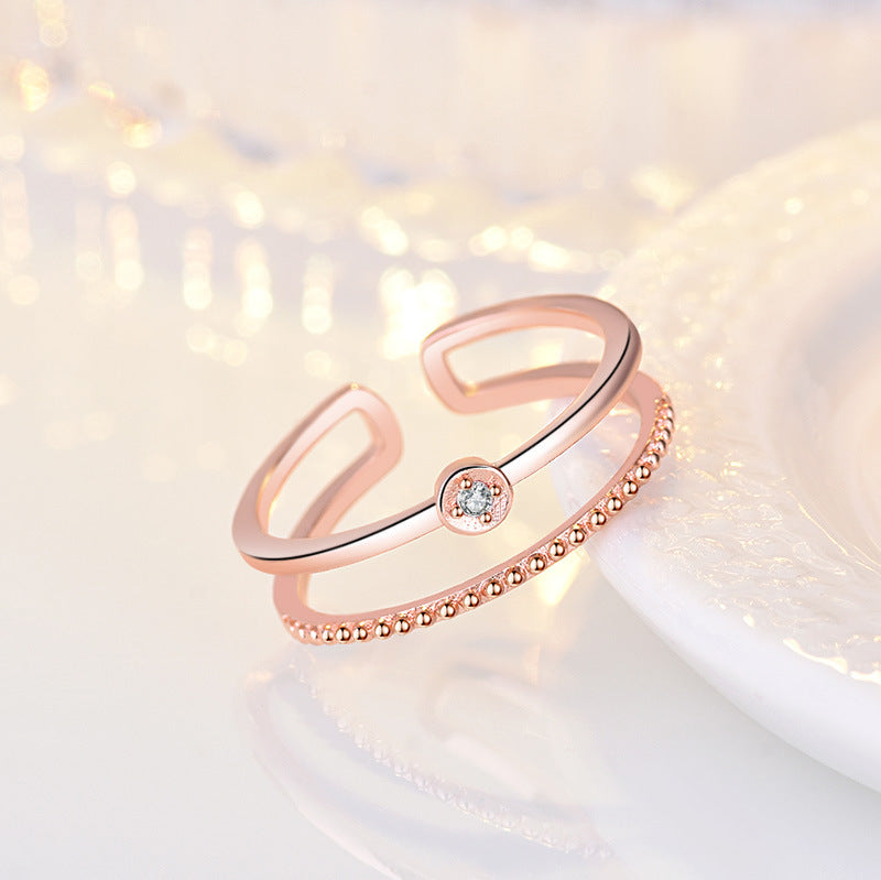 Damen Offener Ring mit elegantem Zirkonia-Besatz und modernem Design Shop Nory