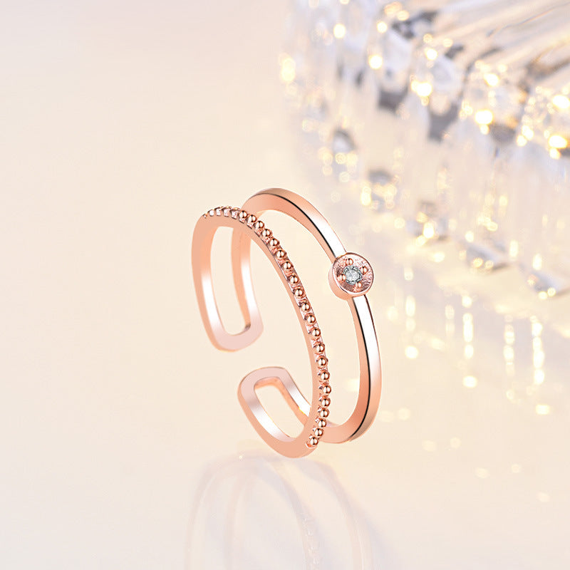 Damen Offener Ring mit elegantem Zirkonia-Besatz und modernem Design Shop Nory