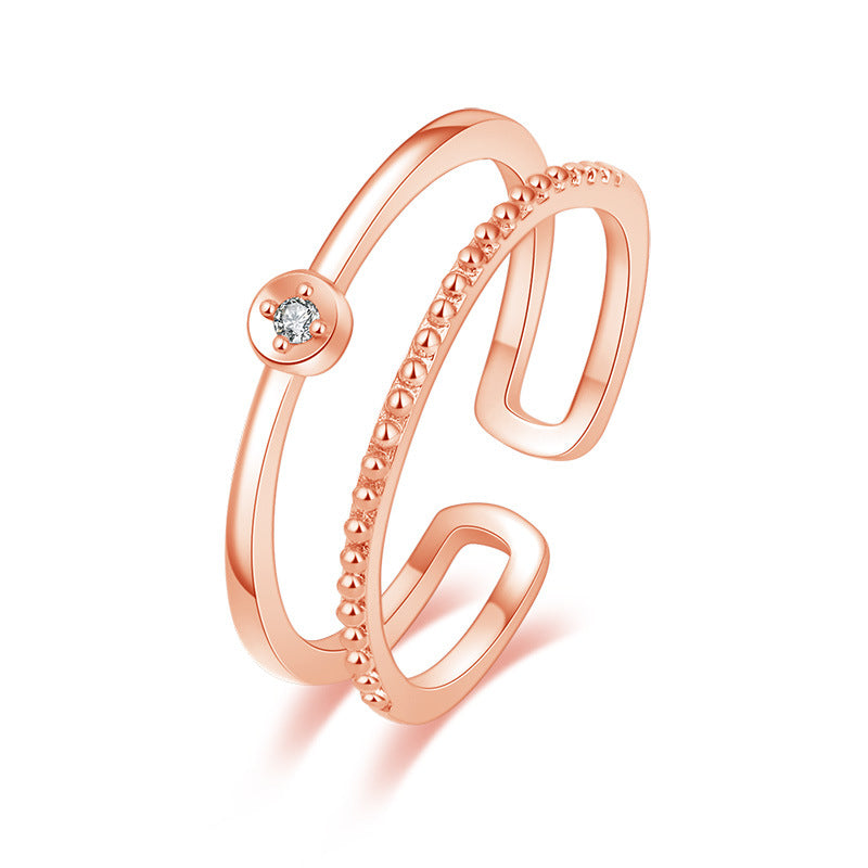 Damen Offener Ring mit elegantem Zirkonia-Besatz und modernem Design Shop Nory