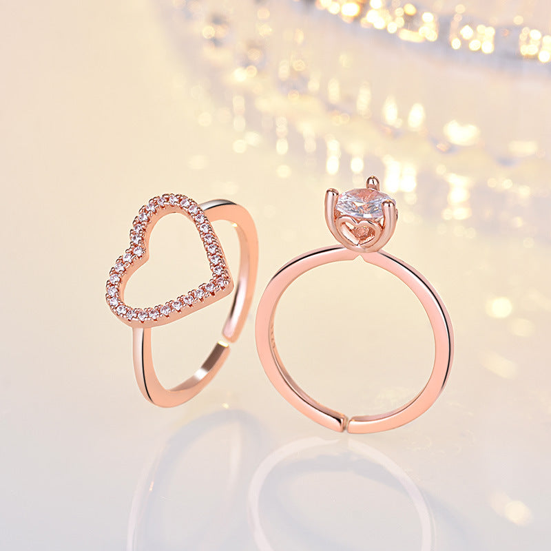 Damenring mit funkelndem Herzdesign und elegantem Zirkonia-Besatz Shop Nory