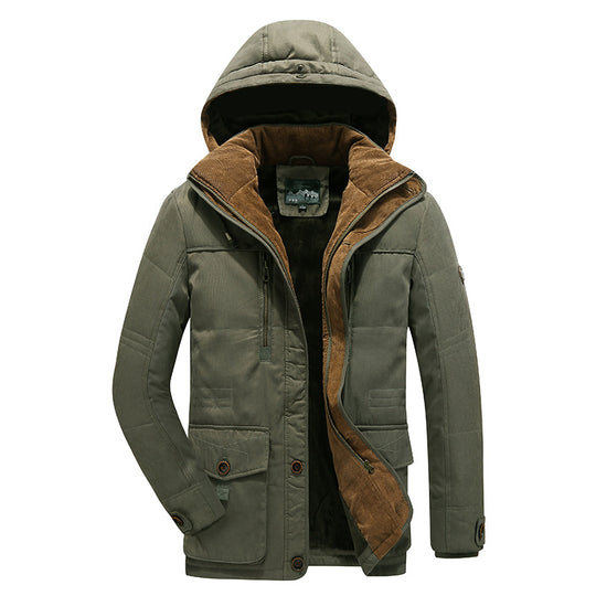 Herren Thermo-Feldparka mit abnehmbarer Kapuze und Teddyfutter Shop Nory