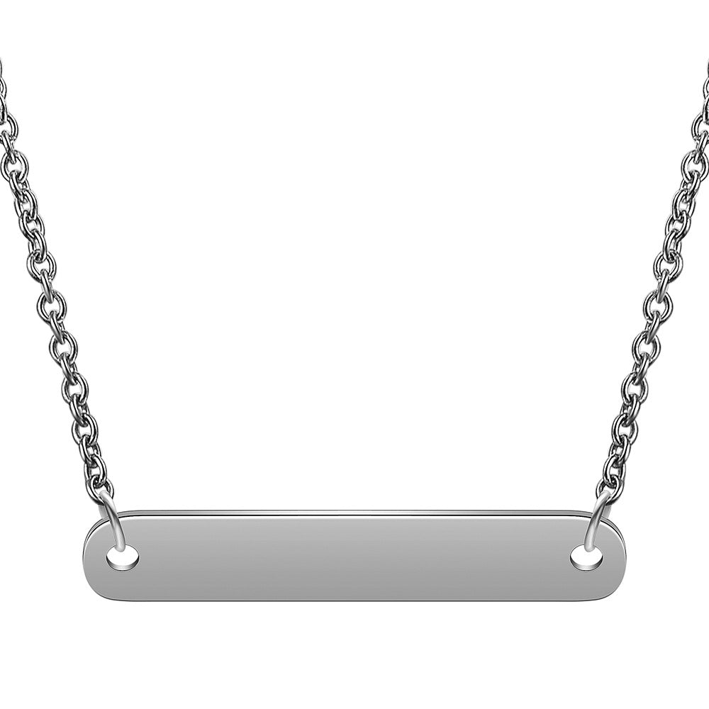 Damen personalisierte Edelstahl Halskette mit gravierbarem Anhänger Shop Nory