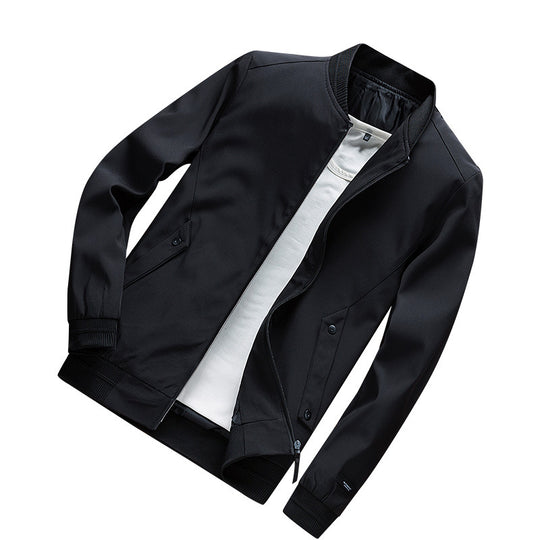 Herren Leichte Urban Bomberjacke mit Rippbündchen, Stehkragen und Druckknopftaschen Shop Nory